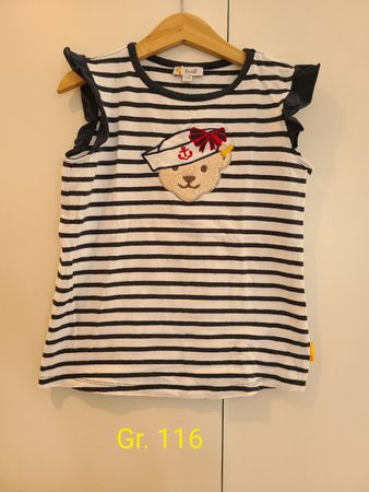 Steiff T-Shirt gestreift mit Motiv Grösse 116