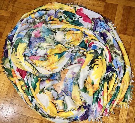 Tuch Schal Halstuch Stoff Blumen Foulard Umhang