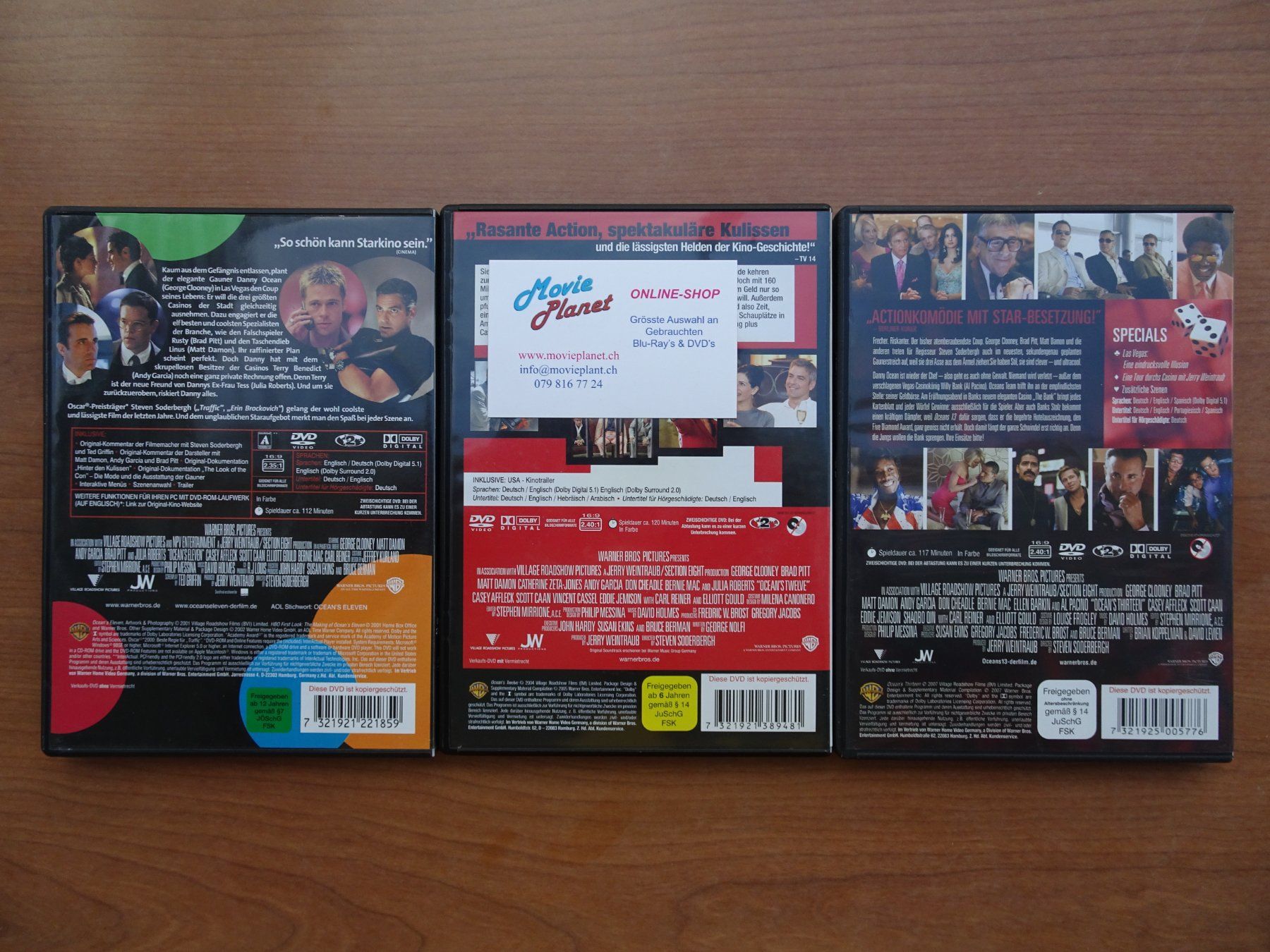 Alle DVDs: Ocean's  Eleven, Twelve and 13 – Gebraucht aus Schenkon von Movieplanet 2