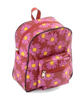 Smallstuff Rucksack für Kinder rot mit rosa Margeriten