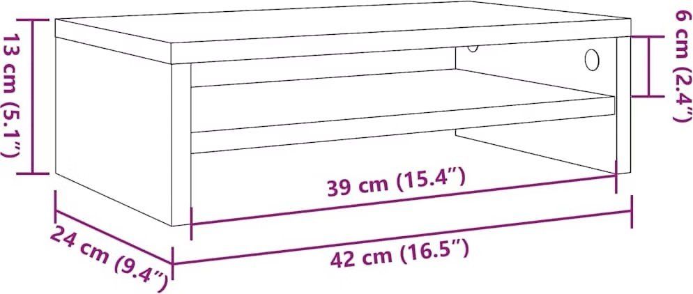 Staffa per monitor: Monitorerhöhung in rustikaler Holzoptik mit Ablagefach – Usato da Hinwil venduto da Myst_MC 3