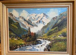 Gemälde A. Rohrer Berglandschaft gebraucht gerahmt