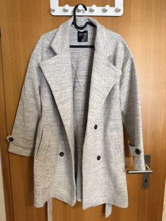 Mantel grau mit Gürtel Grösse M