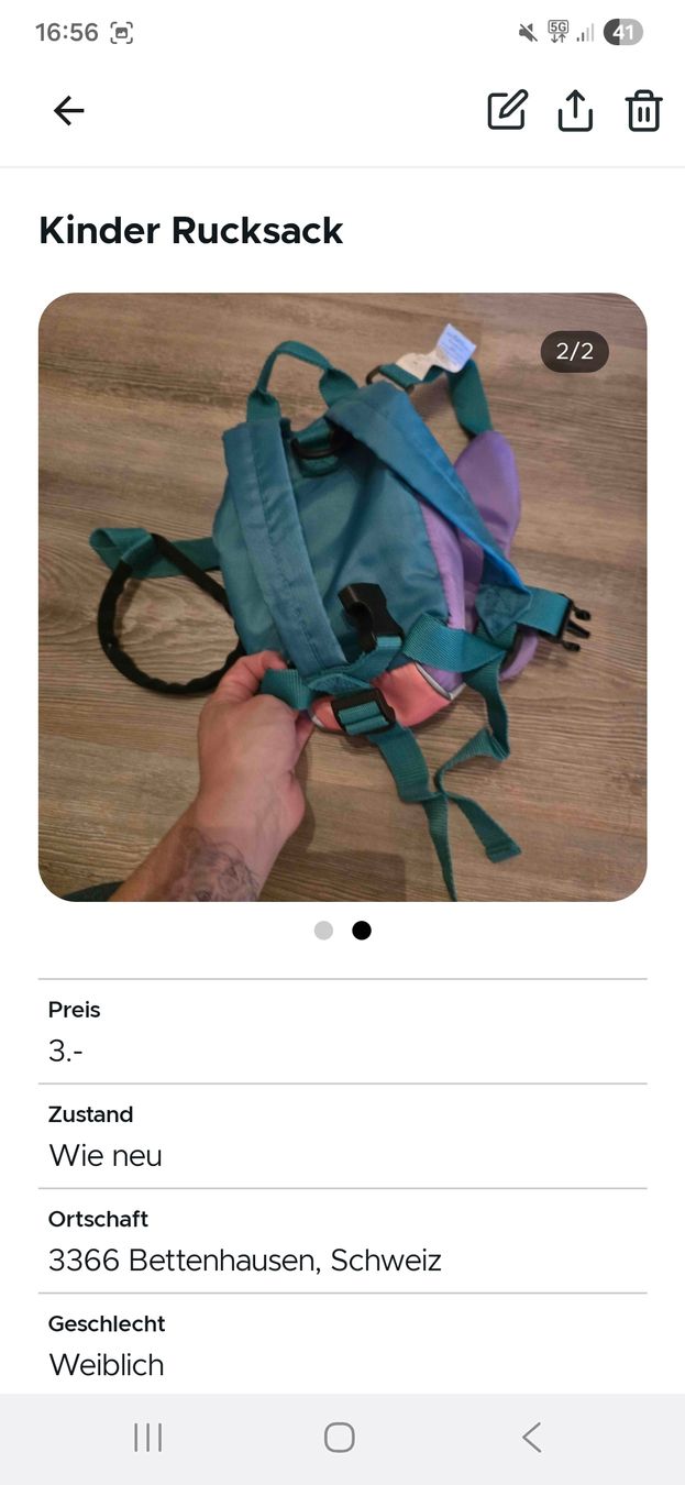 Borse & Zaini: Baby Rucksack – Usato da Bettenhausen venduto da Engel1991 1
