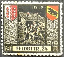 Soldatenmarke 1.WK, Feldbattrie 24, Wi 3.Div 100