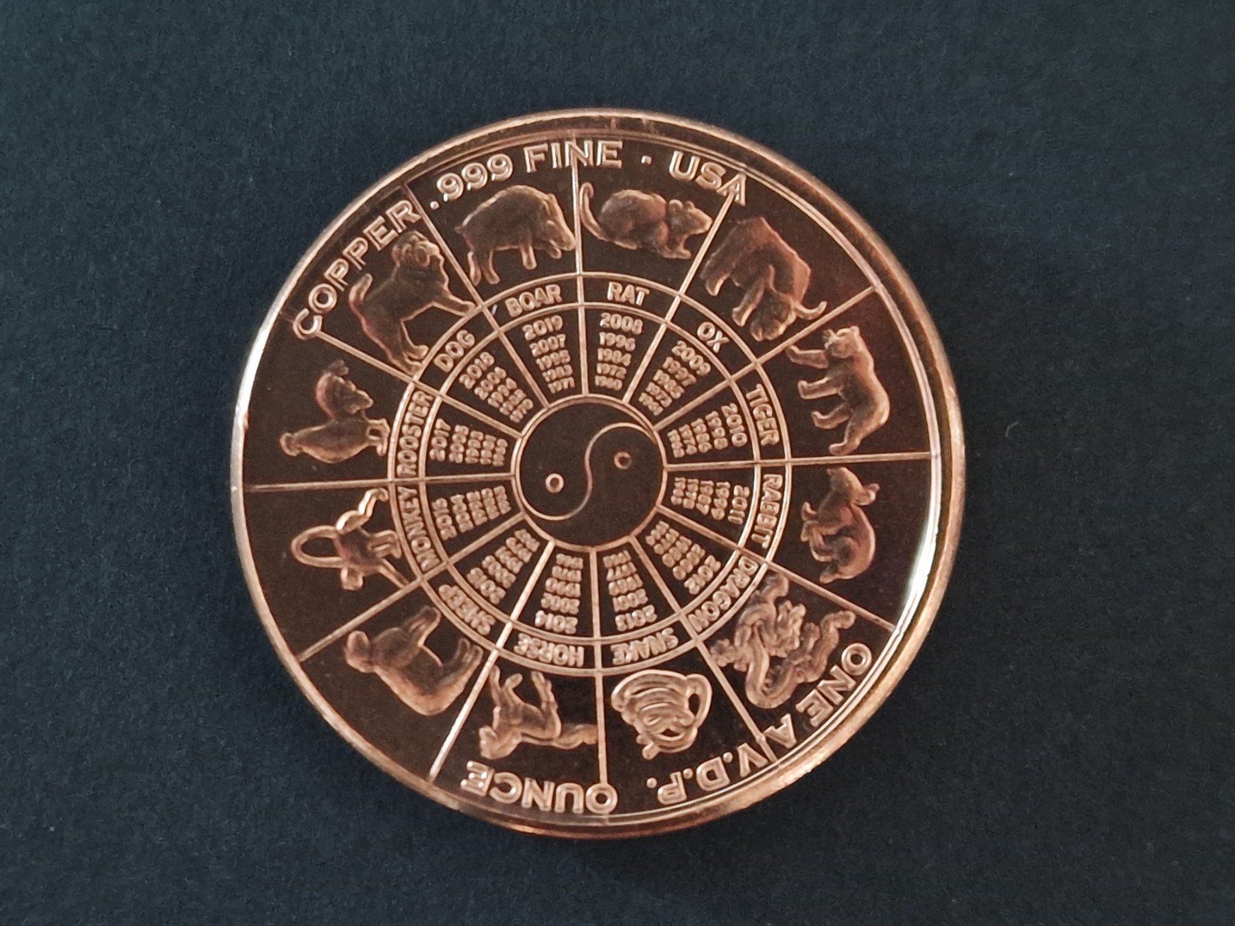 Medaglie: USA 1 Oz .999 Copper, Gemini – Usato da Bouveret venduto da psv01 1