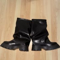 Boots black size 38 platform zipper buckle