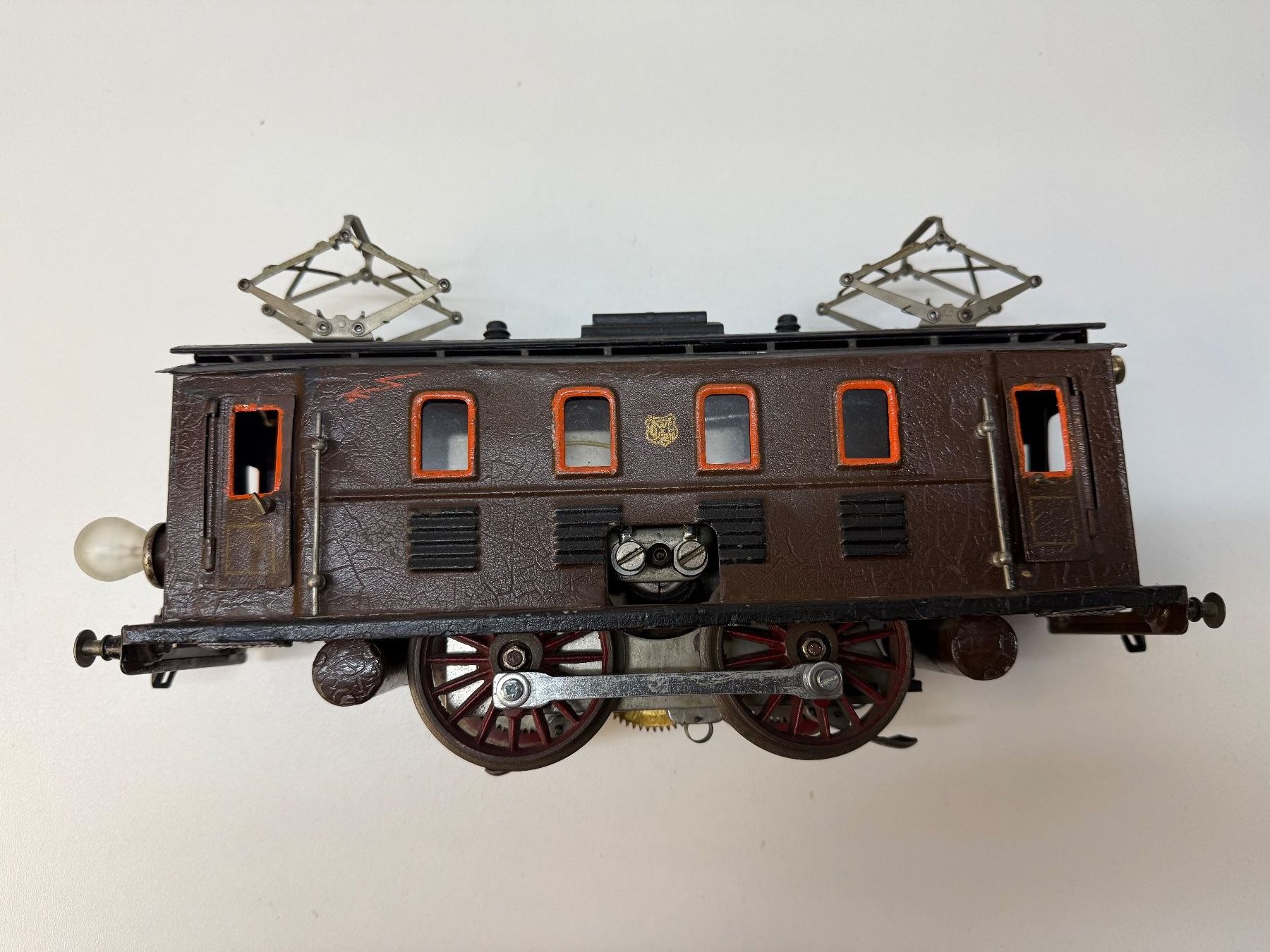 Märklin Modellini di ferrovie: Märklin Spur 1, E-Lok, 2-achsig, braun, Blech – Usato da Hinwil venduto da Johann57 1