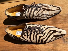 Designer Armando Pollini Schuhe, Zebra Optik, Grösse 40-41