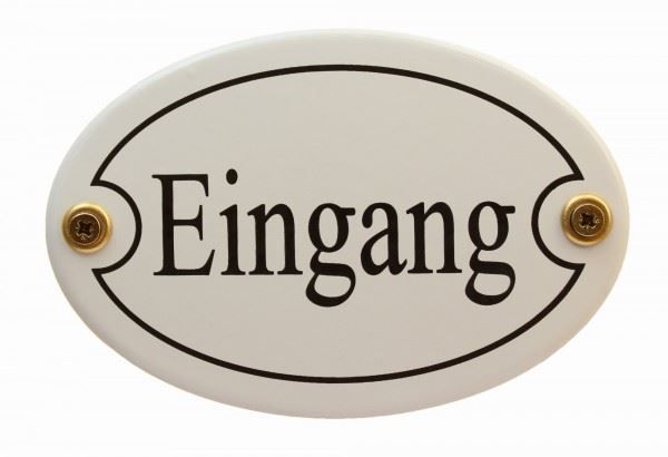 Schilder: Emailleschild-oval-weiss-EINGANG – Neu und originalverpackt aus Rupperswil von big-one-sale