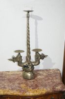 Grosser Kerzenhalter mit zwei fauchenden Drachen 3 Kerzen