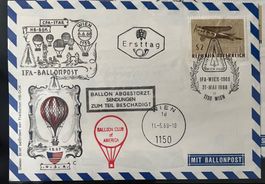 Österreich Erstags Ballonpost 1968