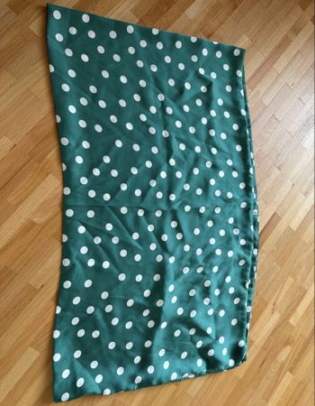Scarf green white dots polyester new condition