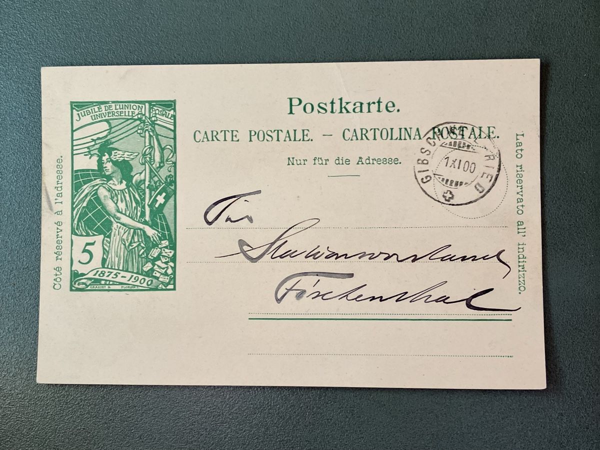 Alle Briefmarken: Alte Postkarte, 1900 – Gebraucht aus Bauma von Baumer71