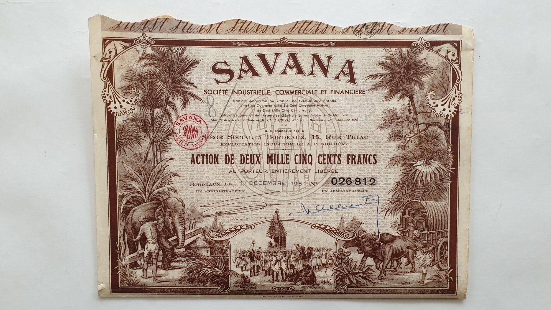 Documenti: Savana. Frankreich. Bordeaux. – Usato da Goldach venduto da armando_r 1