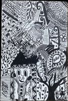 Theo - Orig. Zeichnung - Karte - Outsider Art/Brut