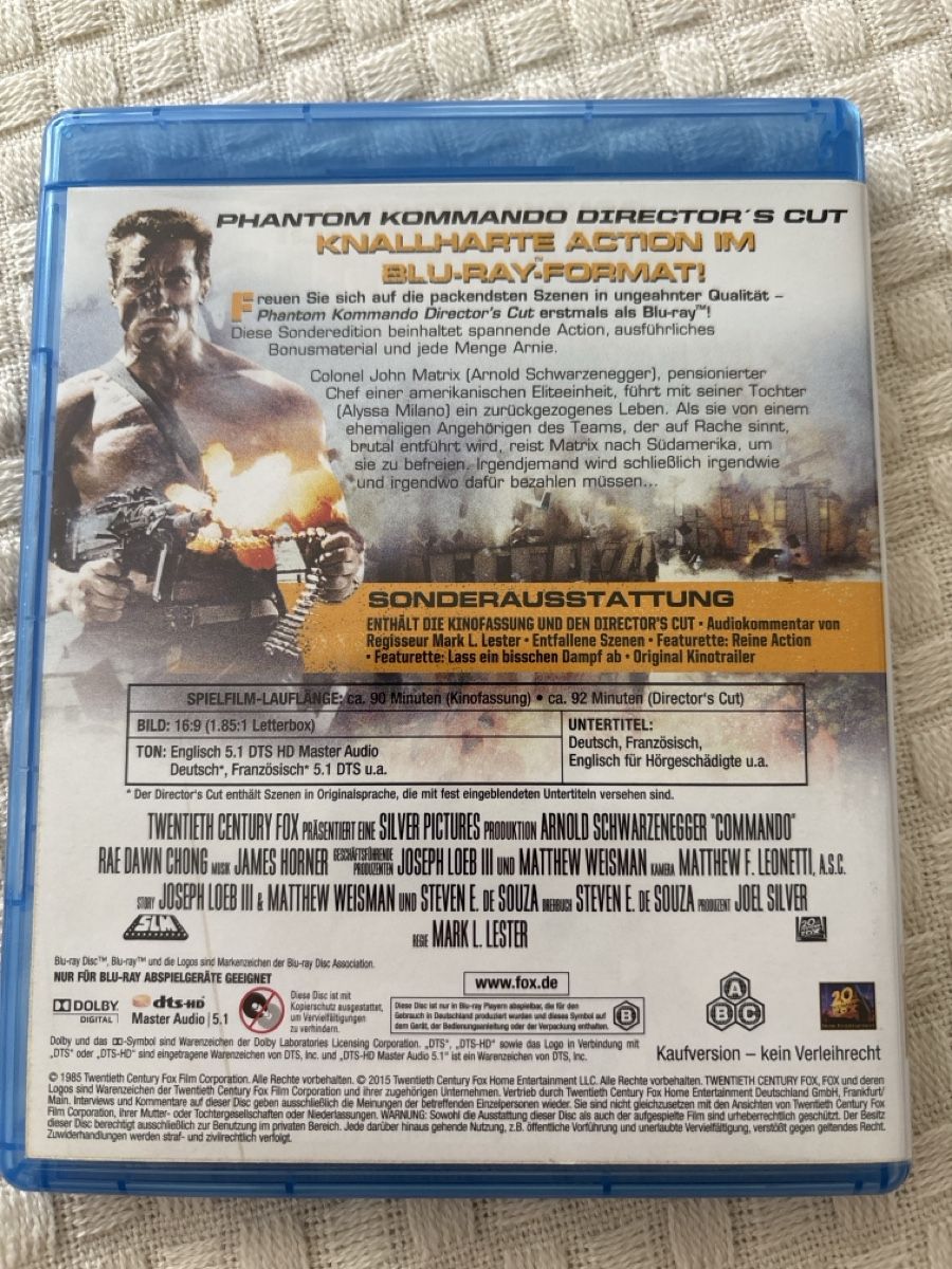 Tutti i DVDs: Phantom kommando directors cut bluray  – Usato da Oberentfelden venduto da Rabaelikus 1