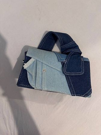Sac à mains en jeans bleu 