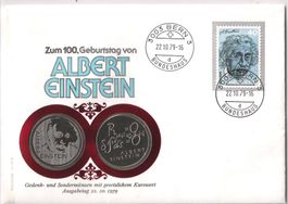 Münzbrief 100.Geb.Albert Einstein 1979