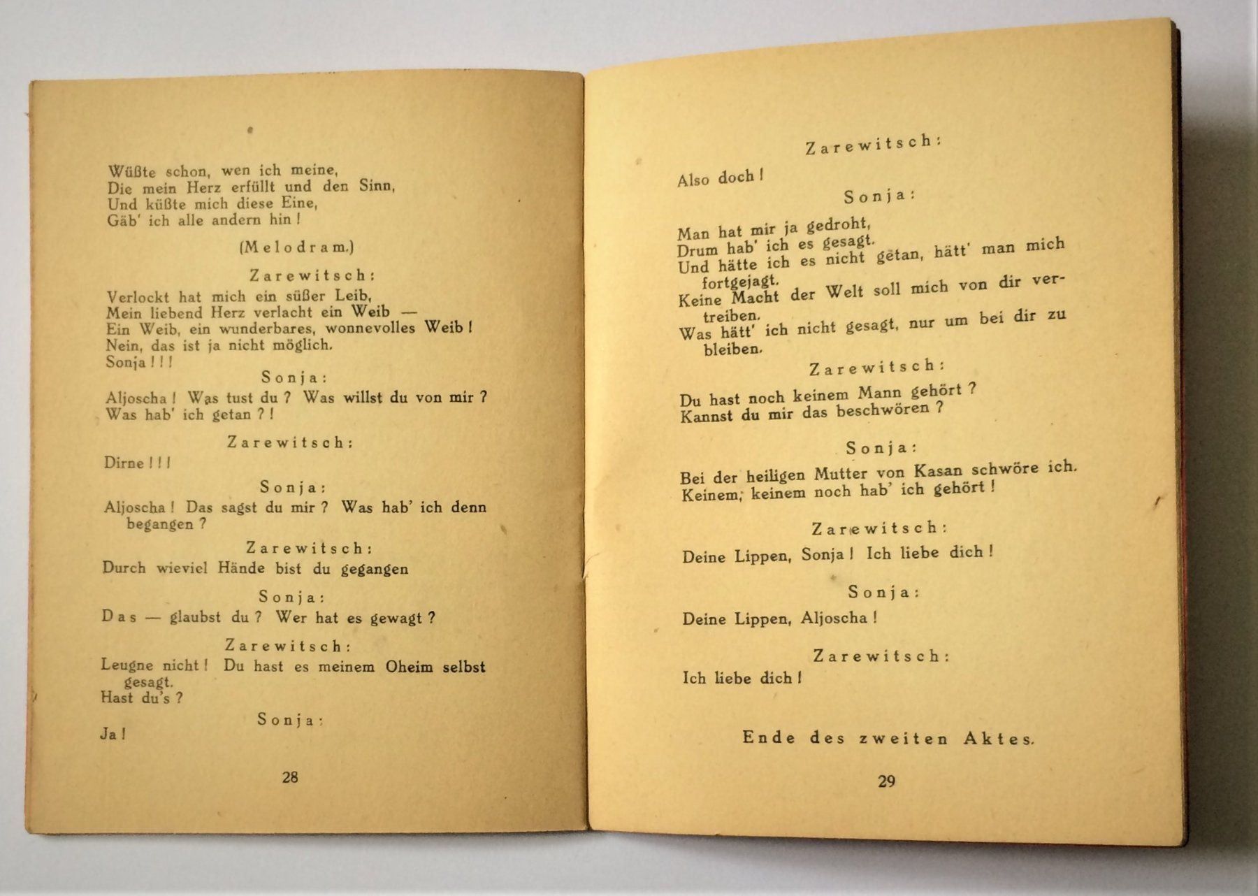 Libri: antikes Büchlein: "DER ZAREWITSCH" Textbuch der Gesänge – Usato da Adliswil venduto da vette56 2
