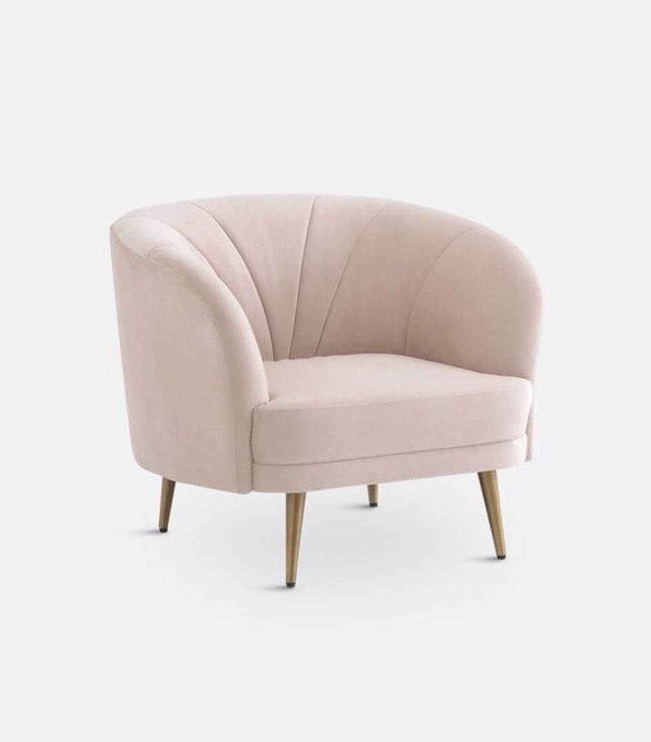 La Redoute Sessel: Sessel Leone, samt, Pastellrosa – Gebraucht aus Wetzikon ZH von carpediem68