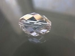 2 Glasperlen transp. AB oval 10x7mm
