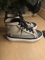 Chanel Turnschuhe High Top Canvas Leder Grösse 37 Top 