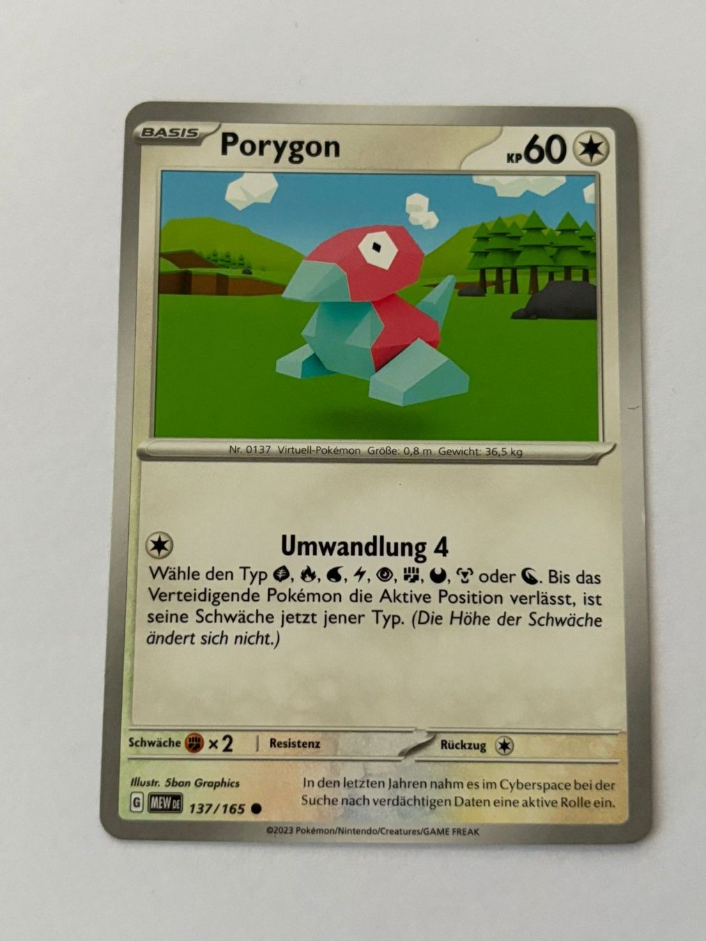 Pokémon Sammelbilder & Trading cards: Pokemon-Karte Porygon 137/165 – Gebraucht aus Herisau von Seyashop1