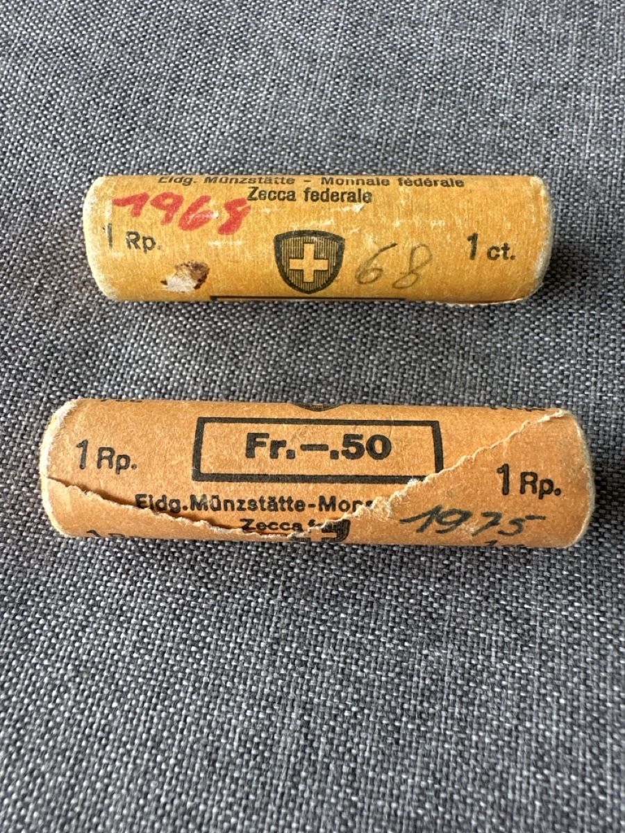 Tutti le monete: 2 Rollen, 1 Räppler, 1968 & 1975 – Usato da Baar venduto da Hillsboro