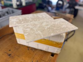 Neue BOTTICINO FIORITO Marmor-Fliesen poliert, 30 x 15 cm