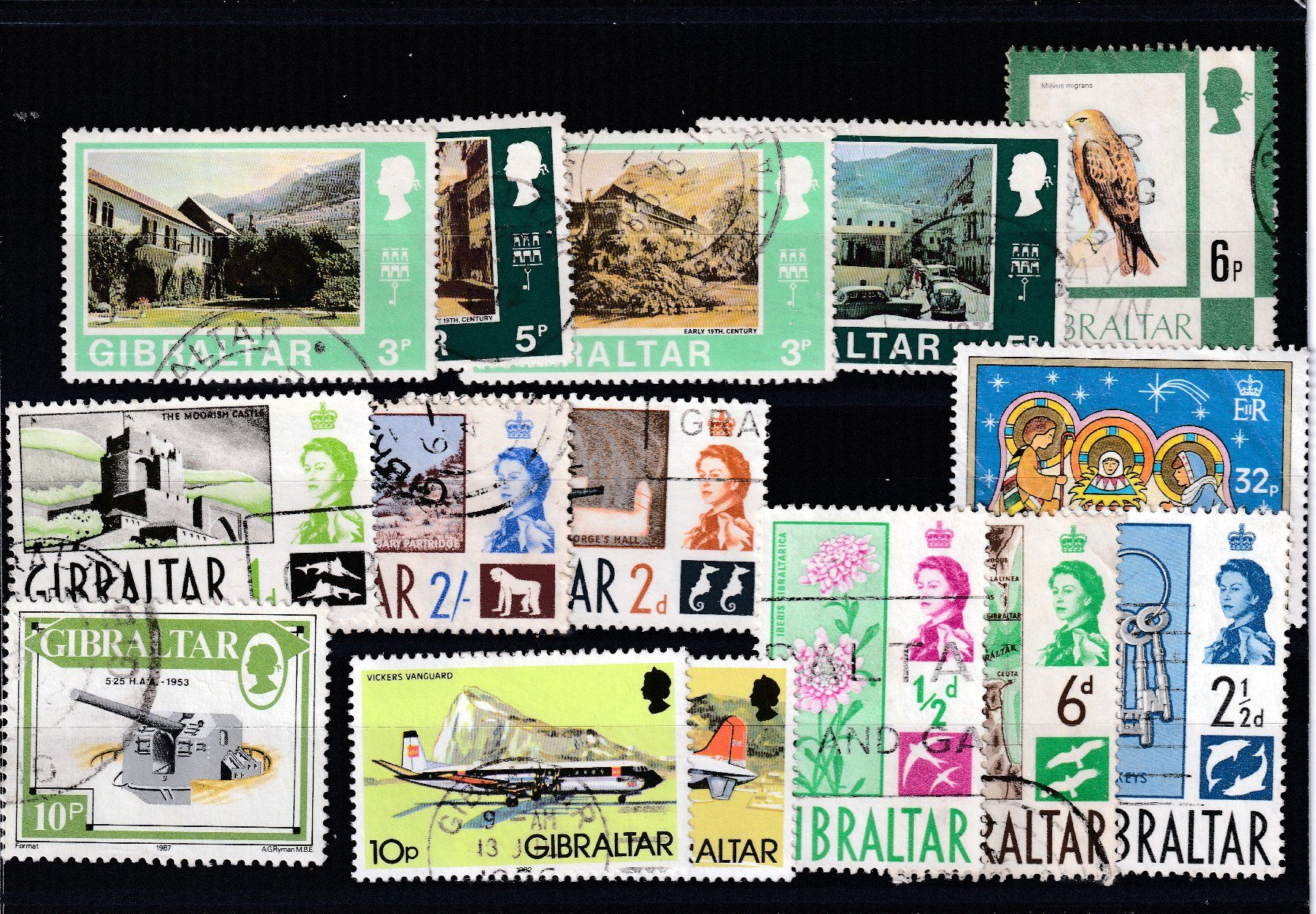 Alle Briefmarken: Gibraltar - Timbres anciens Ø – Gebraucht aus Carouge GE von Crystal_Energy