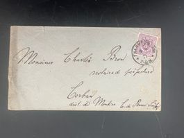 Couvert 1877 Frankfurt nach Corban Biel CH  (V888)