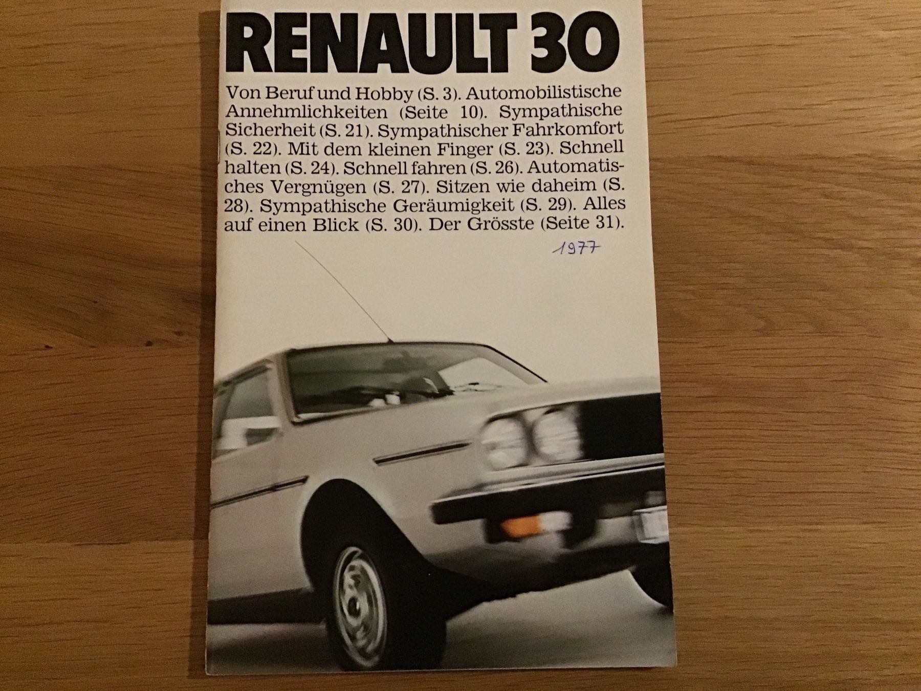 Renault Documenti: Renault 30 Verkaufsprospekt ca. 1977 – Usato da Scherzingen venduto da Starseller62