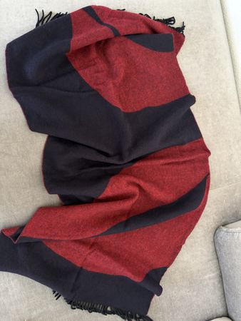 Navyboot Wolle Schal, Rot/Dunkelblau ❄️🧣