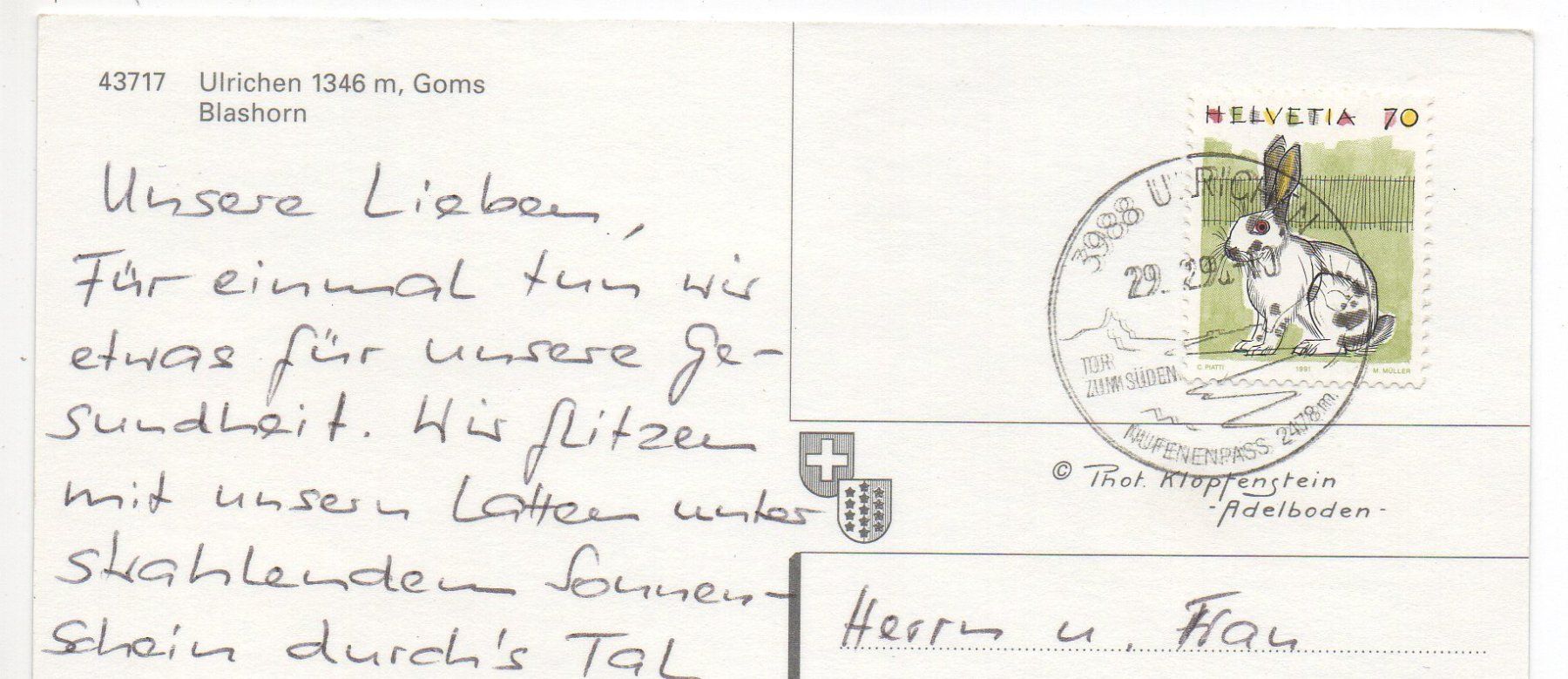 Cartes postales: ULRICHEN im Goms – D'occasion à Jona par philajona 1