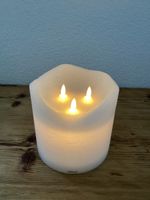 Led echtwachs Kerze mit drei Dochten