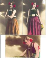 3 AK - Junge Damen Frauen Portrait - Femme - coloriert