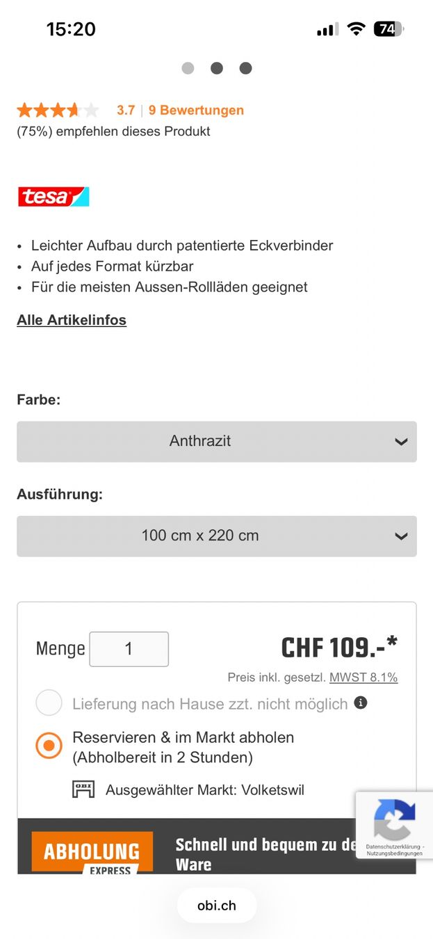 Tesa Vorhänge: Tesa Fliegengitter Alu Rahmen Comfort – Neu und originalverpackt aus Bern von Dafi7 4