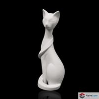 Ethereal Cat Sculpture – Minimalist Modern Decor - 3D Print