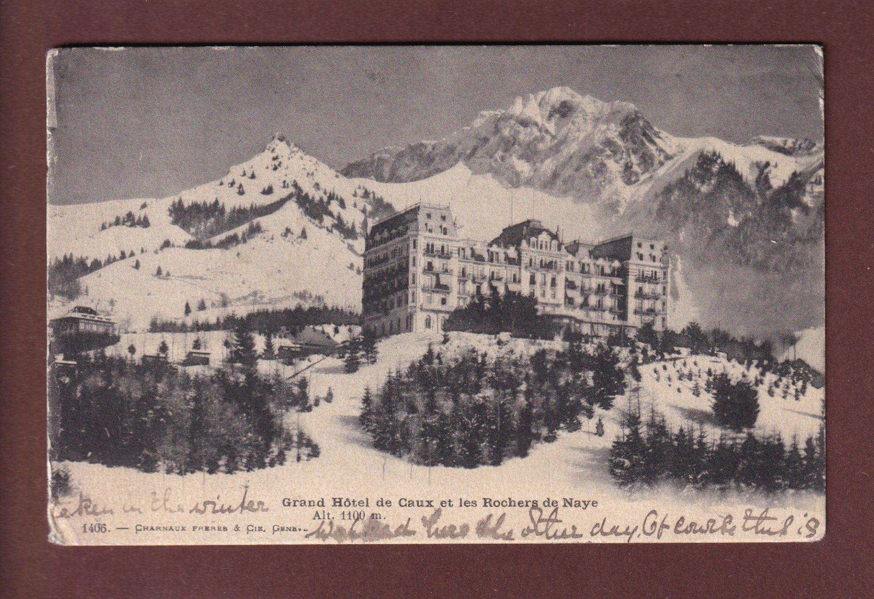 Cartoline postali: Grand Hôtel de CAUX - 1907 – Usato da Pully venduto da nicecards