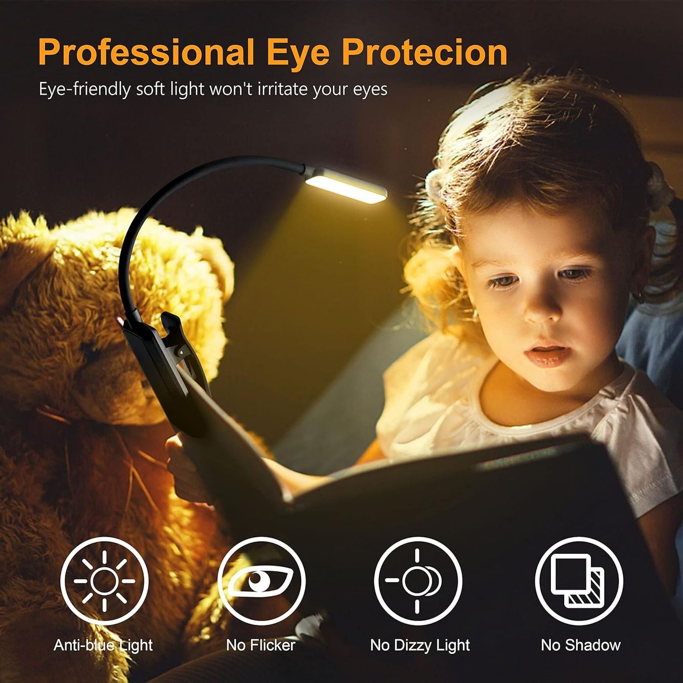 Lampade: LED Leselampe Buchklemme 3 Farbmodi Flexibel Akku Lampe – Nuovo e nell'imballaggio originale da Hundwil venduto da Mr.Wong 2