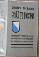 Schulkarte des Kantons Zürich Lehrmittel, sehr guter Zustand