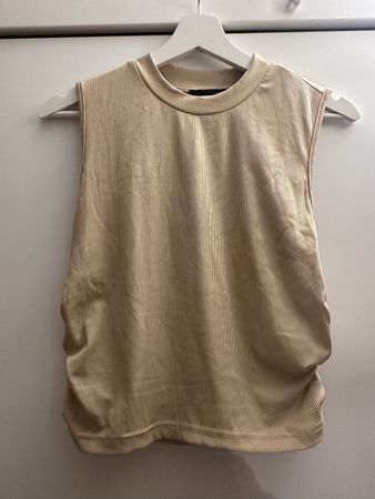 Top Cider beige a coste taglia XL
