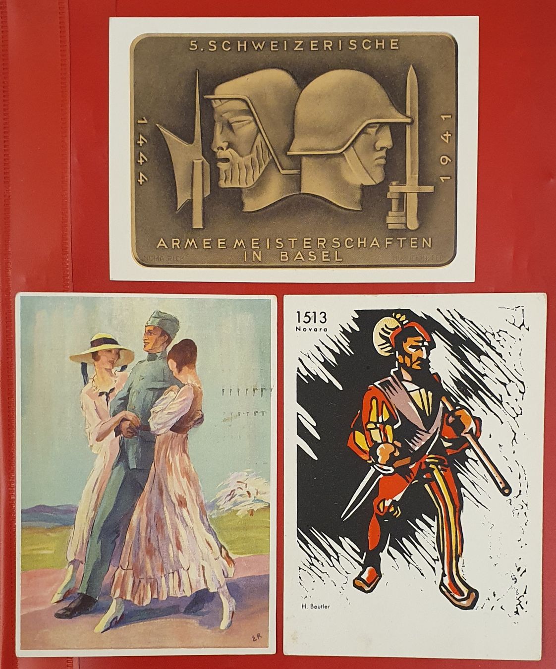 Cartoline postali: 3 Ansichtskarten - Soldatenmotiv – Usato da Kreuzlingen venduto da Rschweiz1
