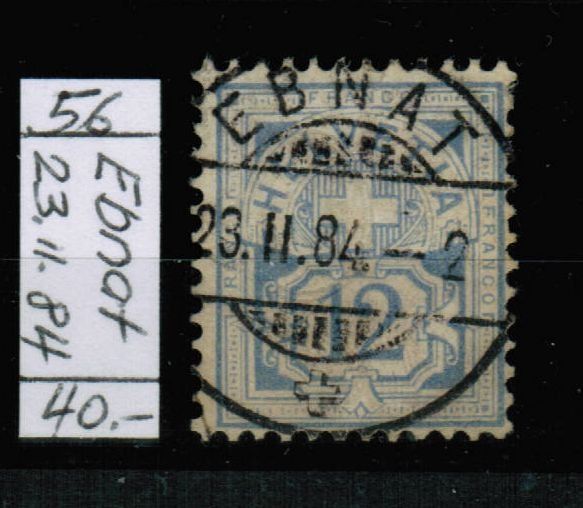 Wertziffer Nr.56 - EBNAT - weisses Papier (Gebraucht) in Bern für CHF 6 ...