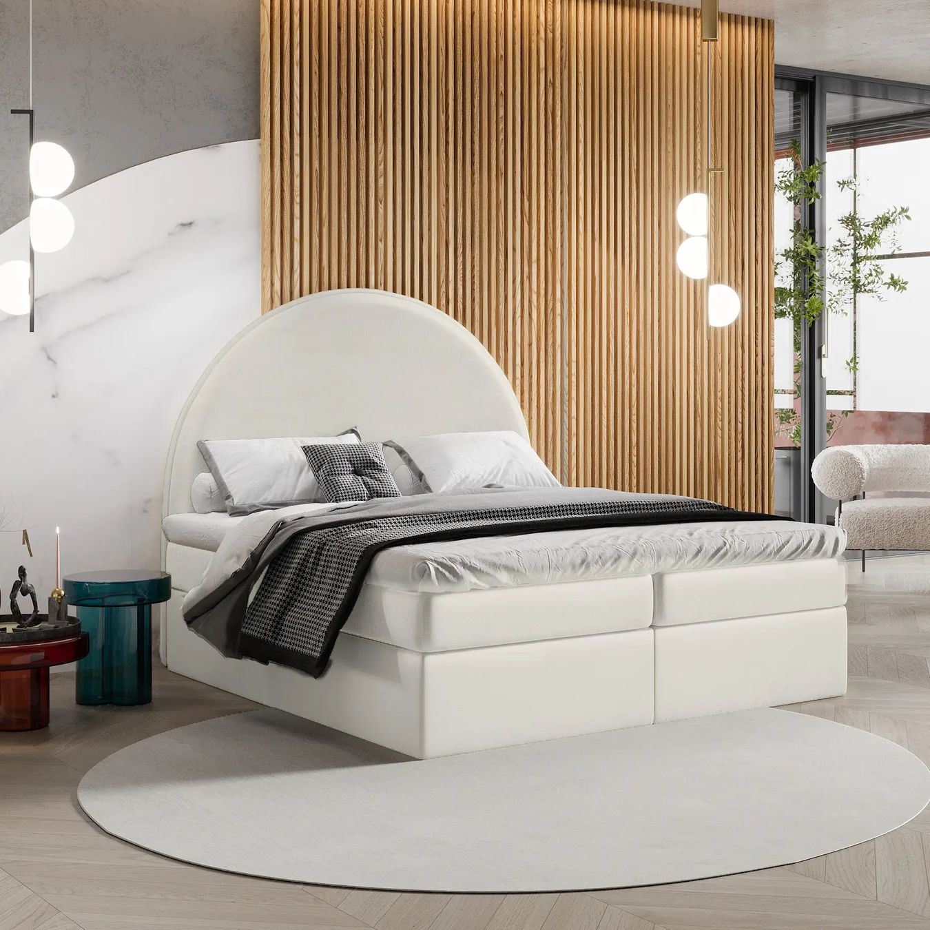 Maisons du monde Letti: Designer Boxpringbett Half Moon Creme CHF 2980-80% – Nuovo (secondo la descrizione) da Otelfingen venduto da Yuji_Outlet_A-Ware.