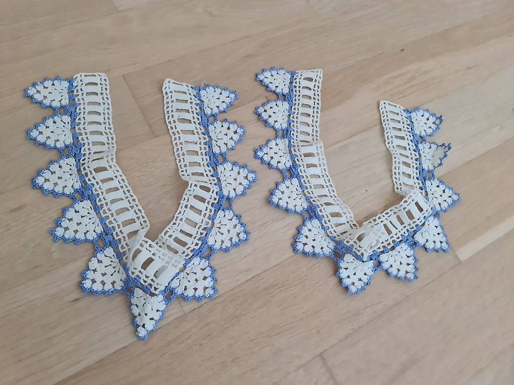 Stoffe: Spitzenbordüre weiss/blau – Gebraucht aus Allschwil von 86d_fmd5 1