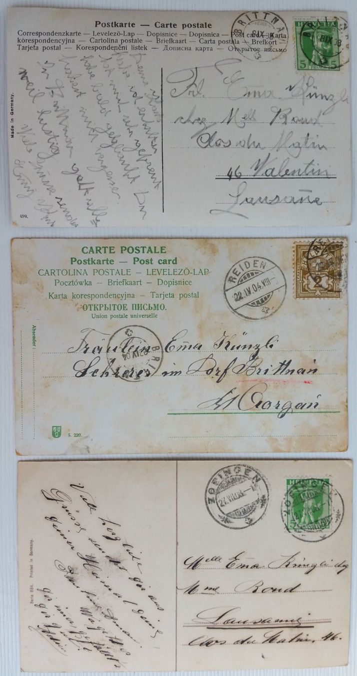 Cartoline postali: 3x AK von 1904-1908: Trachtenkinder – Usato da Oberriet SG venduto da ganesh435 4