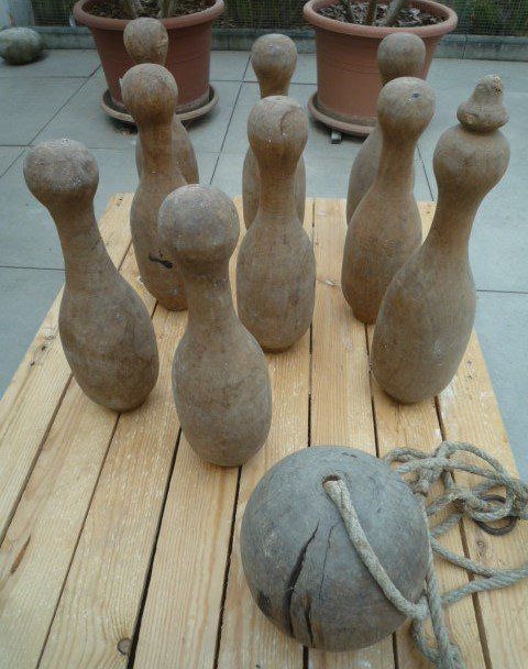 Jeu Ados Adultes Pause Détente Ancien Jeu De Quilles En Bois Tourné, 30 Cm Quilles Bois Pour Pauses Détente