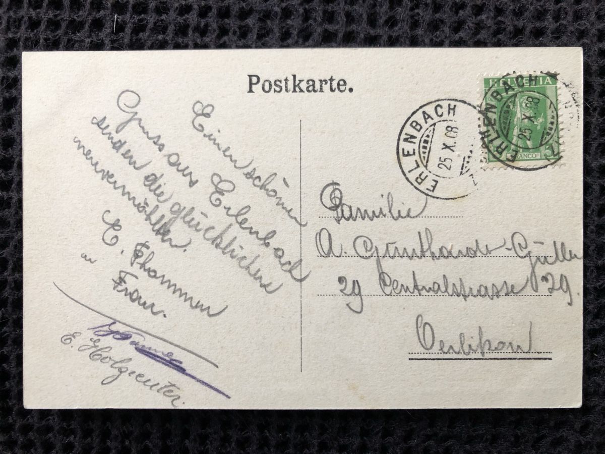 Ansichtskarten: Ansichtskarte Erlenbach am Zürichsee – Gebraucht aus Näfels von fritzjk 1
